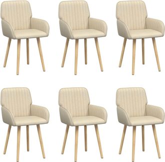 vidaXL Sillas De Comedor 6 Uds. Tela Crema 56,5 X 50 X 87,5 Cm Vidaxl