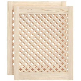 vidaXL Ante con Design a Reticolo 2 pz 49,5x61,5 cm in Legno di Pino - Vidaxl