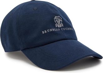 Brunello Cucinelli Logo-embroidered Cotton cap - Navy - XL