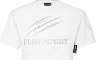 Plein Sport T-Shirt Ronde Hals SS Scratch - Dames - Sportshirts - Wit - L - Katoen - Fitness