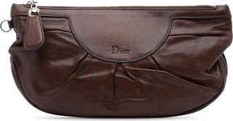 Dior Pre-owned Clutches, female, Brown, Size: ONE SIZE Pre-owned Leather Clutch