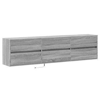 Berkfield Home TV Wall Cabinet with LED Grey Sonoma 180x31x45 cm | Size: 180 x 31 x 45 cm