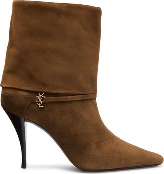 Saint Laurent Niki 90 Suede Ankle Boot - Brown - 36 (IT36 / UK3)