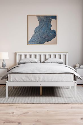 Home Discount Vida Designs Milan Single Double King Size Wooden Bed Low Foot Bedroom Furniture
