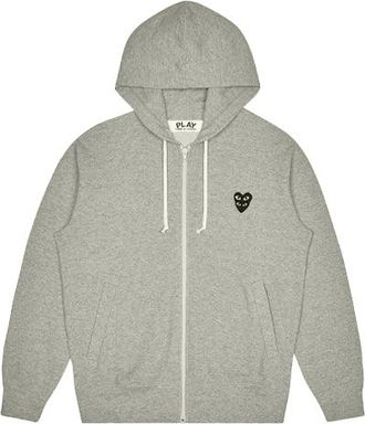 Comme Des Gar&ccedil;ons Zip Hooded Sweatshirt With Black Family Heart Grey AZ-T302-051-1