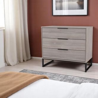 Welcome Furniture Havana Ready Assembled 3 Drawer Chest in Grey Oak - Welcome Furniture | TJ Hughes