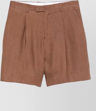 Lardini mens bermuda shorts pleats belt loops