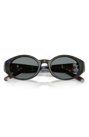 Diesel 52mm Oval Sunglasses in Green Havana /Grey at Nordstrom