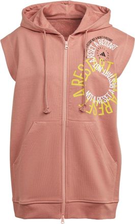adidas Logo Alphabet Printing Pattern Zipper Hooded Short Sleeve Pink Red IB5903