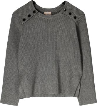 Liu Jo Maglione 62%Vi 38%Pl - Dames - Ronde hals truien - Grijs - XL - Polyester - Truien & Vesten