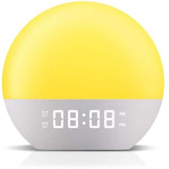 OEM Reloj Despertador Con Luz Diurna Y Efecto Amanecer: Reloj Despertador Digital Con 24 Sonidos Relajantes, 20 Niveles De Brillo, Doble Alarma, Varios Co