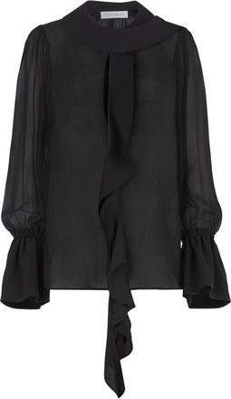 Nina Ricci Silk Lavalliere Shirt - Dames - Blouses - Zwart - XS - Overhemden
