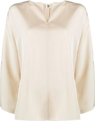 By Malene Birger Elegante Vanillecr&egrave;me Blouse - Dames - Blouses - Beige - XL - Overhemden
