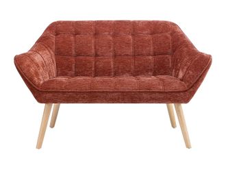 Vente-Unique Divano 2 posti in Tessuto testurizzato Terracotta - CASERTA