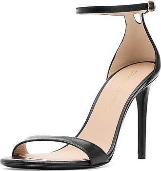 Stuart Weitzman Nudist II Sandal 100 Womens Sandals Black : 9.5 M, Leather