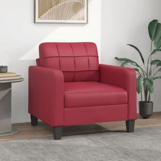 vidaXL Furniture Limited - Sillón cuero sintético rojo tinto 60 cm