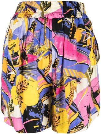 Palm Angels graphic-print shorts - women - Viscose/Polyester - M - Multicolour