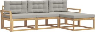 vidaXL Conjunto De Sof&aacute;s De Exterior 4 Uds. Blanco Y Gris Claro Vidaxl
