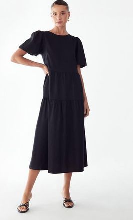 ST MRLO Sitia Midi Dress in Black at Nordstrom, Size 10