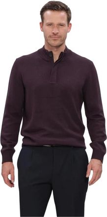 Stefano Lauran Double Knit Zip - Heren - Truien - Paars - Maat: M Leer