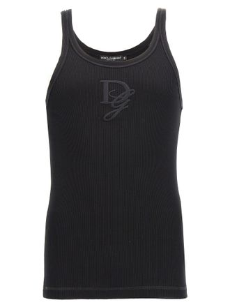 Tシャツ・カットソー DOLCE & GABBANA Ribbed tank top Black Dolce & Gabbana Cotton Ribbed Tank Top () IFCHIC.COM