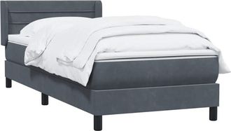 vidaXL Cama Box Spring Con Colch&oacute;n Terciopelo Gris Oscuro 90x210 Cm Vidaxl