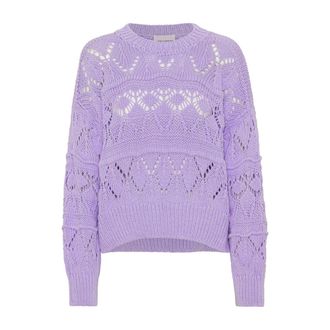 Americandreams Cassie Cotton Pullover - Dames - Ronde hals truien - Paars - XL - Katoen - Truien & Vesten