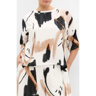City Chic Alexi Exhibit Print Woven Shirt at Nordstrom, Size 16W