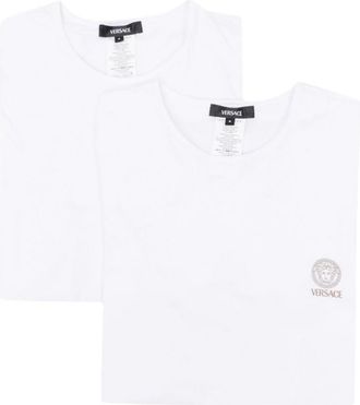 Versace White White 2 Pack Logo Organic Cotton T-shirt