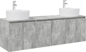 vidaXL Juego De Muebles De Ba&ntilde;o 3 Uds. Gris Hormig&oacute;n Vidaxl