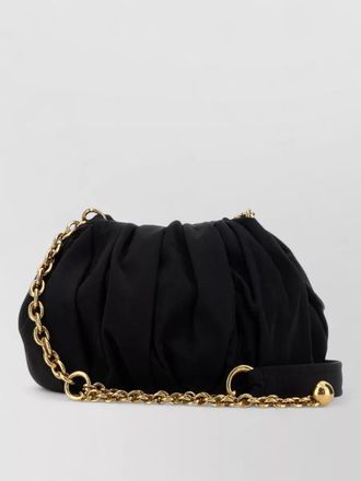 Chlo&eacute; canvas pliss&eacute; shoulder bag gold chain