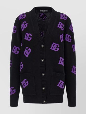 Dolce & Gabbana brand emblem knit cardigan