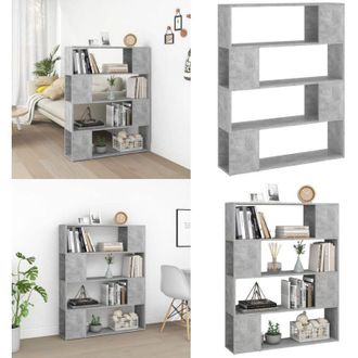 vidaXL Libreria/Divisorio Grigio Cemento 100x24x124 cm - Scaffale - Armadio