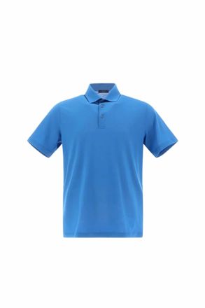 Herno Mens Short Sleeve Polo Shirt In Turquoise