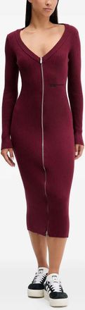 Karl Lagerfeld Ribgebreide midi-jurk - Rood