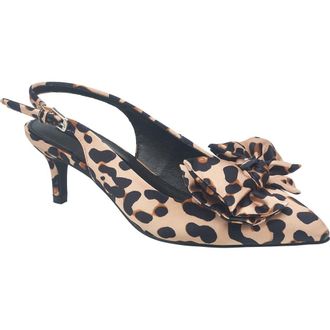 French Connection Quinnbow Slingback Kitten Heel in Leopard at Nordstrom, Size 7