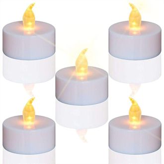 OEM Juego De 24 Velas Led, Funcionan Con Pilas Cr2032, Sin Aroma, Vela De T&eacute; Sin Llama, Luz Parpadeante Transparente, M&aacute;s De 100 Horas De Luz El&eacute;ctrica -c