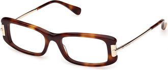 Max Mara Mm 5224 Rechthoekig Montuur - unisex - Brillen - Bruin - 52 MM - Accessoires