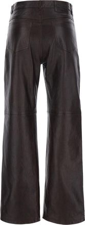 Max Mara Womens Trousers Pesca Brown Leather Lamb