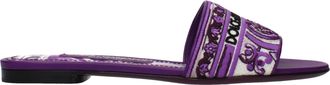 Dolce & Gabbana Purple Fabric Womens Slippers