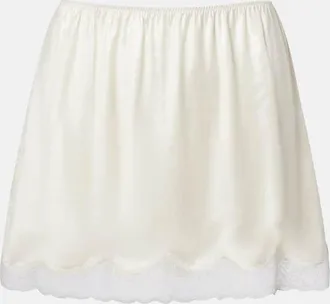 Magda Butrym Minifalda de sat&eacute;n de seda con encaje