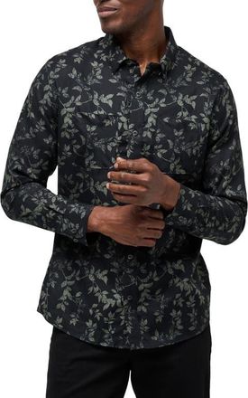 Travis Mathew Searchlight Button-Up Shirt in Black at Nordstrom, Size X-Large