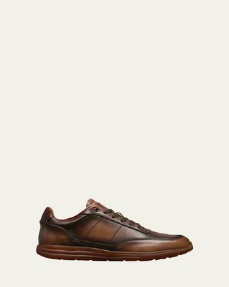 Allen Edmonds Mens Brentwood Patina Leather Low-Top Sneakers
