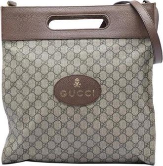 Gucci Pre-owned GG Supreme Neo Vintage Soft Satchel - Dames - Vintage Handtas - Beige - ONE Size - Leer - Vintage