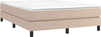 vidaXL Vidaxl - Estructura Cama Sin Colch&oacute;n Cuero Sint&eacute;tico Capuchino 140x190cm