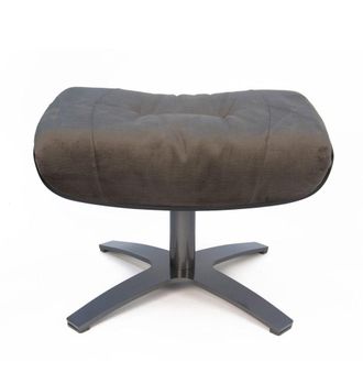 MyNewDesign Puf de terciopelo marron y roble negro