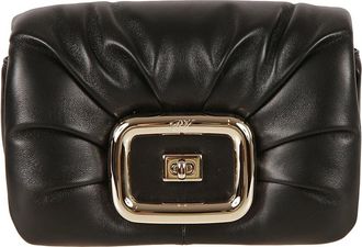 Roger Vivier Zwarte Viv Choc Mini Tas - Dames - Clutches - Zwart - ONE Size - Leer - Tassen