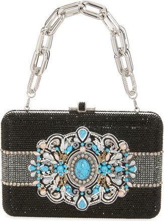 Judith Leiber Dixie Slim Slide Clutch in Silver Jet Multi at Nordstrom