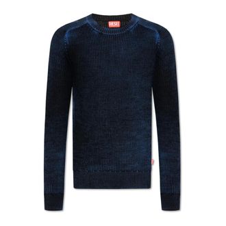 Diesel Round-neck Knitwear, male, Blue, M, Jumper K-Arona