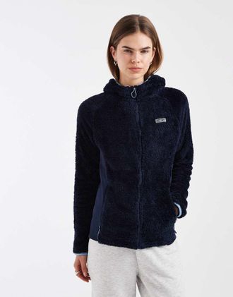 Dare 2B Torrek Mountain Pro - Pile midlayer blu navy con cappuccio e zip